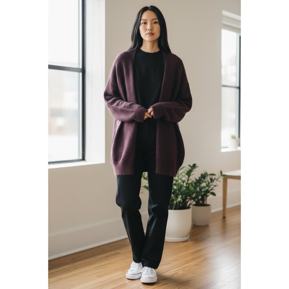 Melrose & Market Plum XL Open Front Cardigan Soft Cozy Fall Layering